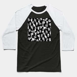 Black and White Terrazzo Doodle Baseball T-Shirt